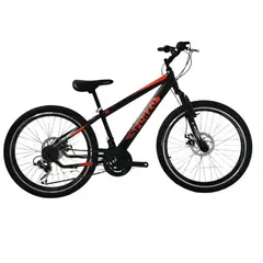 SFORZO - Bicicleta MTB Rin 24 F.Disco Shimano 21 - Negro Naranja