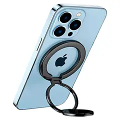 GENERICO - Soporte Anillo Mágnetico Tripode Celular Metalico Escritorio Negro