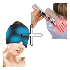 GENERICO - Gorro Migrana Gel Relajante + Lapiz Acupuntura Masajeador