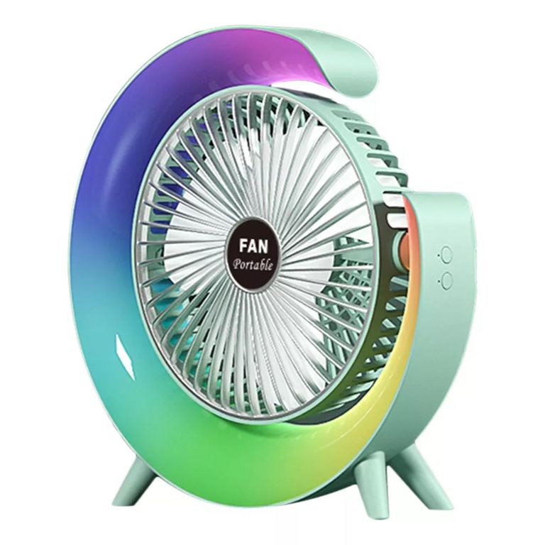 Imagen de Ventilador Portátil Eléctrico Con Lámpara Con 7 Modos De Colores