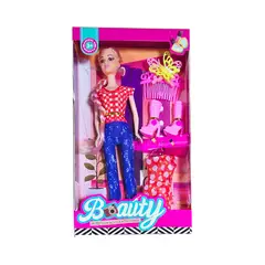 GENERICO - Muñeca Vestido Botas Peine Fashion Juguete Niña