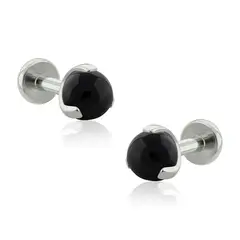 AGHA JEWELRY - Titanio Aretes piercing Ball piedra Natural para Lóbulo