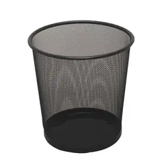 STUDMARK - Papelera basurera malla metálica negra redonda grande