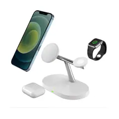 GENERICO - Cargador Inalambrico Magnetico 3 en 1 Para iPh, Smart Watch, Airpods
