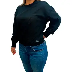 DKNY - Hoodie Deportivo Negro Para Mujer