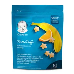GERBER - Galletas Sabor Banana Naranja 42g