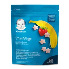 GERBER - Galletas Sabor Banana Fresa 42g
