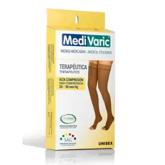 MEDIVARIC - Media Muslo Unisex Talla L Negro