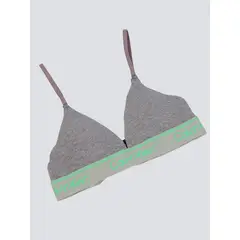 CALVIN KLEIN - Bralette Gris Triangular Con Logo Para Mujer