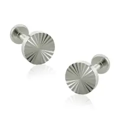 AGHA JEWELRY - Titanio Aretes piercing Circulo rayado para lóbulo