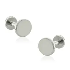 AGHA JEWELRY - Titanio Aretes Piercing Disco Plano para Lóbulo