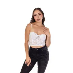DREAMER - CROP TOP EN ENCAJE PARA DAMA