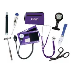 GMD - Kit Completo Enfermería Uso Clínico Y Estudiantil 8 Piezas Morado