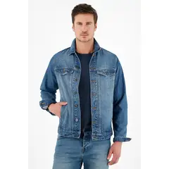 TENNIS - Chaqueta azul en denim para hombre