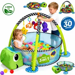 ONE PIXEL - Gimnasio Corral Para Bebe De Hipopotamo Piscina Mas Pelotas