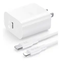 1HORA - Cargador Carga Rápida Lighting Con Cable Ip 3a 20w Carga Rápida iPhone