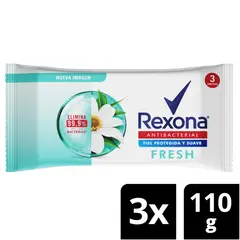 REXONA - Jabon Antibacterial Bamboo Aloe 110g X 3Und