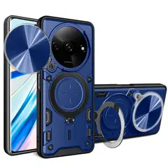 GENERICO - Estuche Proteccion Camara Con Soporte para Oppo Reno 12F Azul