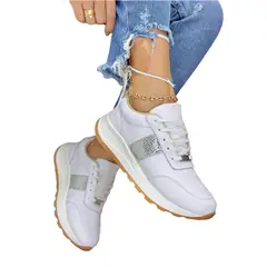 EVEGONZ - Zapatos en Cuero Tenis Deportivo Blanco de Mujer