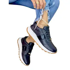 EVEGONZ - Tenis Deportivo en Cuero Zapato Confortable Mujer