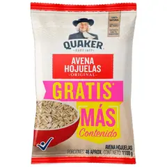 QUAKER - Avena Hojuelas Bolsa x 1100 gramos