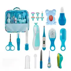 GENERICO - Kit Cuidado Aseo Bebe 20 Piezas Con Estuche Azul