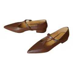 GENERICO - Zapato valeta Flat Priscilla marca Zaffis color chocolate moon