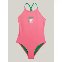 TOMMY HILFIGER - Traje Rosa Niña De Baño Con Logo Th Original