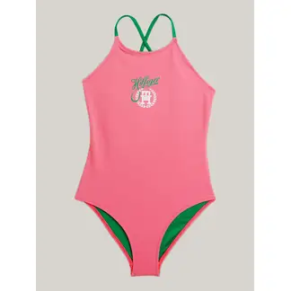 TOMMY HILFIGER - Traje Rosa Niña De Baño Con Logo Th Original