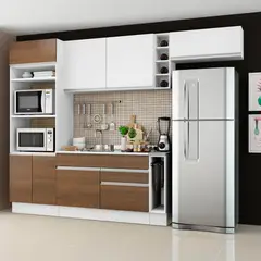 MADESA - Cocina Integral Safira 2.90 Metros Blanco/Marrón/Blanco 04