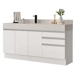 MADESA - Kit 3 Muebles para Baño 180 cm 3 Puertas 3 Cajones con Encimeras