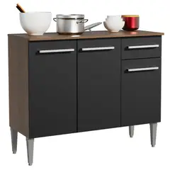 MADESA - Mueble de Cocina Emilly 1.05 m 3 Puertas 1 Cajón con Encimera
