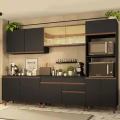 MADESA - Cocina Integral Reims 310 m con Encimera 01 - Negro/Marrón