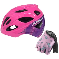 ON TRAIL - Casco + Guante Niña Bicicleta Patinaje Monopatin