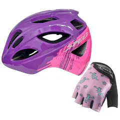 ON TRAIL - Casco + Guante Niña Bicicleta Patinaje Monopatin