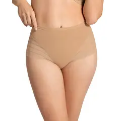 LEONISA - Panty faja clásico control moderado de abdomen y bandas en tul