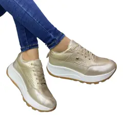 EVEGONZ - Tenis Deportivo en Cuero Zapato Cómodo Mujer