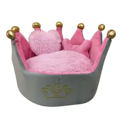 GENERICO - Cama Corona Gris con Rosado M