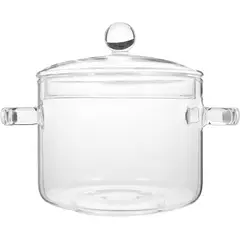 LUMBERMAN - Olla Vidrio Wok Tapa Cocción Vapor Templado Transparente Resistente