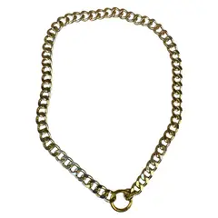 GENERICO - Collar Cadena Cubana En Rodio Dorada XL Para Mascotas