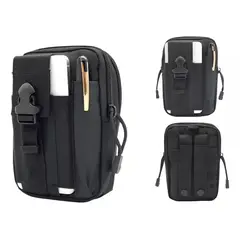 GENERICO - Bolso Canguro Tactico Militar Viaje Cinturon Celular Negro