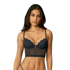LEONISA - Bustier en encaje con transparencias en la base y espalda