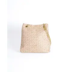 CLAUDIA MORELLI DISEÑOS - Bolso camelia grande beige blanco