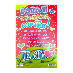 GENERICO - Tarjeta de Regalo Mediana con Mensaje Amor