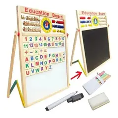 GENERICO - Tablero Didactico 2 En1 Doble Cara Fichas Magneticas