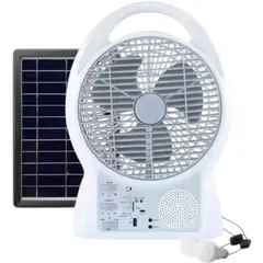 GENERICO - Ventilador Recargable Con Panel Solar 6 En 1 Multifuncional