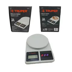 TRUPER - Bascula Digital Gramera Base Plástica 5kilos Para Alimentos