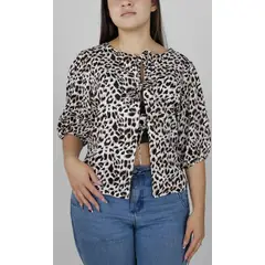 L Y H - Blusa Para Mujer Manga Corta Khaki Marca L&H