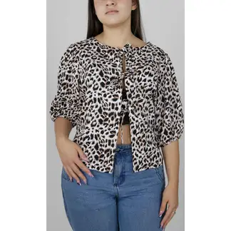 L Y H - Blusa Para Mujer Manga Corta Khaki Marca L&H