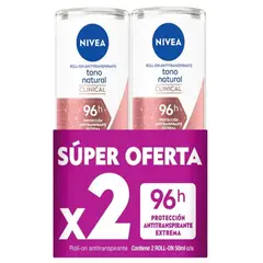 NIVEA - Oferta Desodorante Clinical Tono Natural RollOn X 2Und